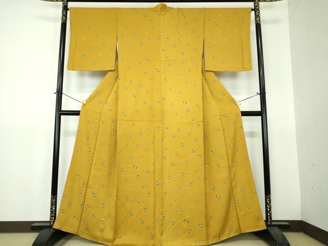 平和屋着物●上質な小紋　草花文　金彩　正絹　逸品　DABH9513ps