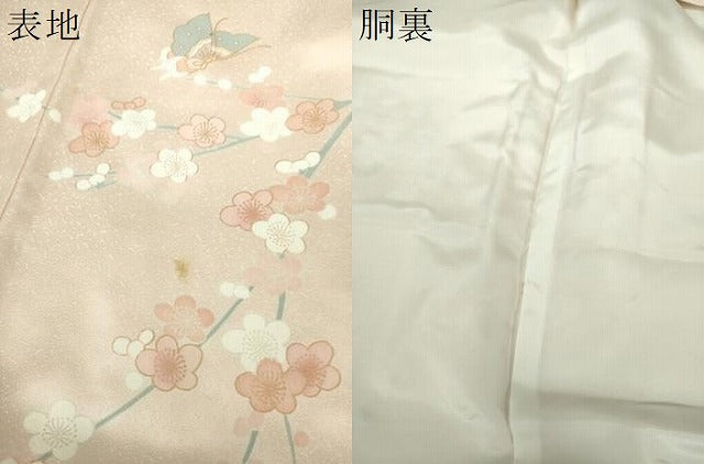 平和屋着物●訪問着　駒刺繍　舞蝶花文　暈し染め　金彩　正絹　逸品　DABH9515ps