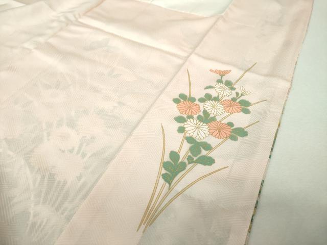 平和屋着物●訪問着　駒刺繍　舞蝶花文　暈し染め　金彩　正絹　逸品　DABH9515ps