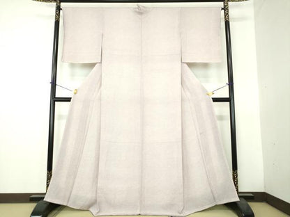 平和屋着物●上質な小紋　鹿の子文様　鬼しぼ縮緬　正絹　逸品　未使用　DABH9516ps