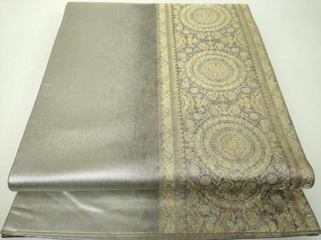 平和屋着物▼六通柄袋帯　正倉院花間道　金銀糸　引箔　正絹　逸品　DABH9522ps