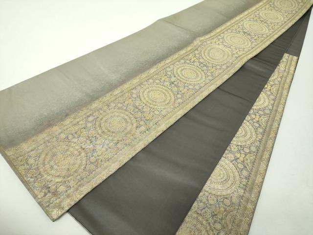 平和屋着物▼六通柄袋帯　正倉院花間道　金銀糸　引箔　正絹　逸品　DABH9522ps