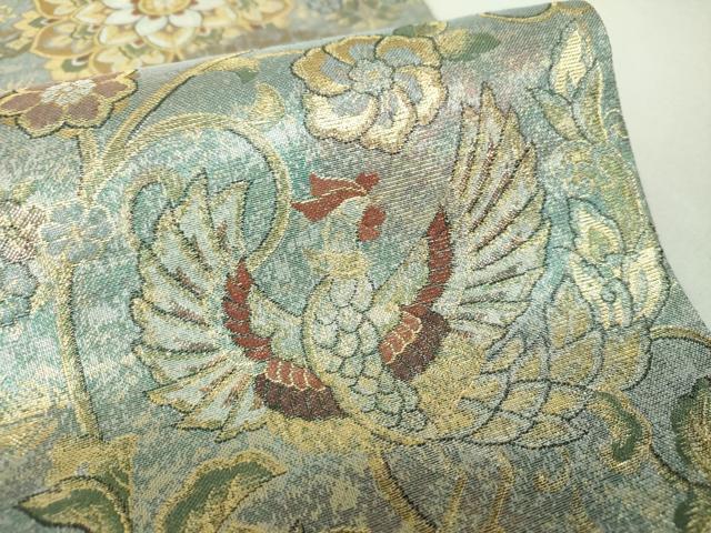 平和屋着物▼丸帯　正倉院舞蝶花鳥文　金銀糸　正絹　逸品　DABH9528ps