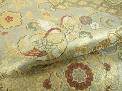 平和屋着物▼丸帯　正倉院舞蝶花鳥文　金銀糸　正絹　逸品　DABH9528ps