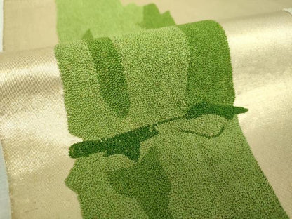 平和屋着物▼中国三大刺繍　総相良刺繍　総刺繍　太鼓柄袋帯　竹節　正絹　逸品　DABH9534ps