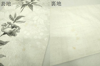 平和屋着物▼六通柄袋帯　ふくれ織　手描き　草花文　正絹　逸品　DABH9535ps