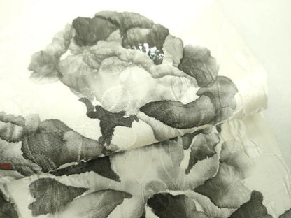 平和屋着物▼六通柄袋帯　ふくれ織　手描き　草花文　正絹　逸品　DABH9535ps