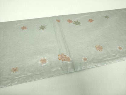 平和屋着物▼両面　全景全通柄袋帯　扇面飛鶴花文　金糸　正絹　逸品　DABH9565ps