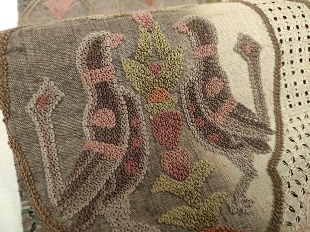 平和屋着物●中国三大刺繍　スワトウ相良刺繍　汕頭相良刺繍　総刺繍　太鼓柄袋帯　紬地　鳥獣花文　正絹　逸品　未使用　DABH9571ps