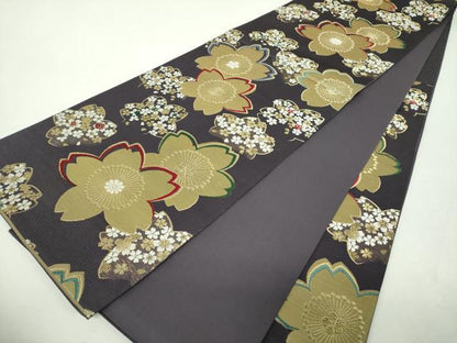 平和屋着物▼六通柄袋帯　舞桜　金銀糸　正絹　逸品　DABH9580ps