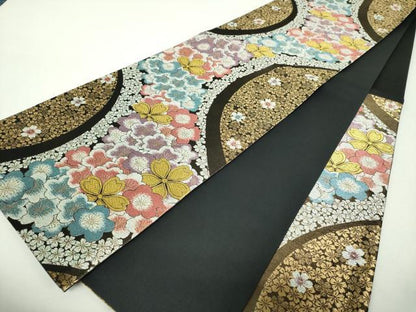 平和屋着物▼六通柄袋帯　桜尽くし　ラメ糸　金糸　正絹　逸品　DABH9590ps