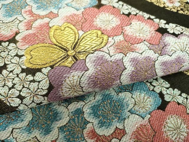 平和屋着物▼六通柄袋帯　桜尽くし　ラメ糸　金糸　正絹　逸品　DABH9590ps