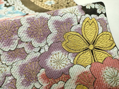 平和屋着物▼六通柄袋帯　桜尽くし　ラメ糸　金糸　正絹　逸品　DABH9590ps