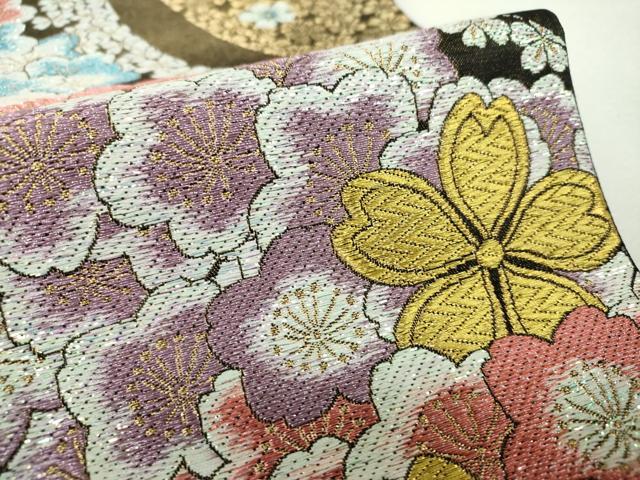 平和屋着物▼六通柄袋帯　桜尽くし　ラメ糸　金糸　正絹　逸品　DABH9590ps