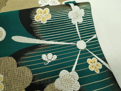 平和屋着物▼六通柄袋帯　花舞袖　金銀糸　正絹　逸品　未使用　DABH9595ps