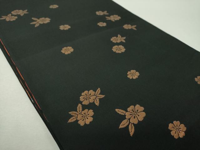 平和屋着物▼六通柄袋帯　舞梅　舞桜　金銀糸　正絹　逸品　DABH9597ps