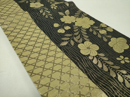 平和屋着物▼両面　全通柄袋帯　萌亜　辻が花　金糸　正絹　逸品　DABH9608ps