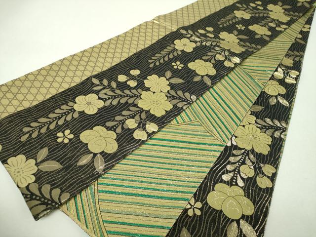 平和屋着物▼両面　全通柄袋帯　萌亜　辻が花　金糸　正絹　逸品　DABH9608ps
