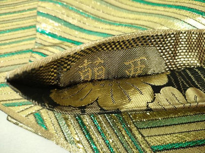 平和屋着物▼両面　全通柄袋帯　萌亜　辻が花　金糸　正絹　逸品　DABH9608ps