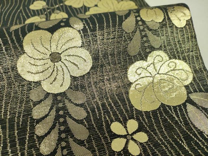 平和屋着物▼両面　全通柄袋帯　萌亜　辻が花　金糸　正絹　逸品　DABH9608ps