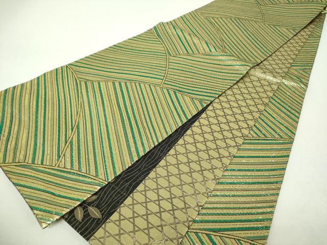 平和屋着物▼両面　全通柄袋帯　萌亜　辻が花　金糸　正絹　逸品　DABH9608ps