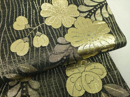 平和屋着物▼両面　全通柄袋帯　萌亜　辻が花　金糸　正絹　逸品　DABH9609ps