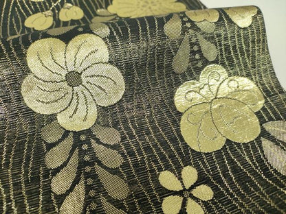 平和屋着物▼両面　全通柄袋帯　萌亜　辻が花　金糸　正絹　逸品　DABH9609ps