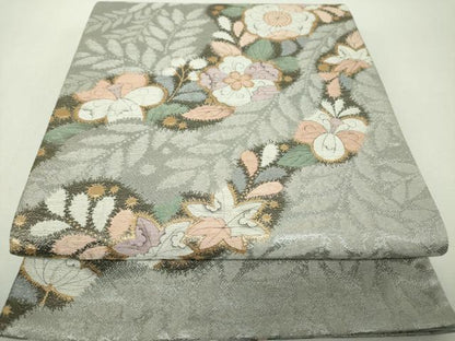 平和屋着物▼太鼓柄袋帯　辻が花　金銀糸　正絹　逸品　DABH9623ps