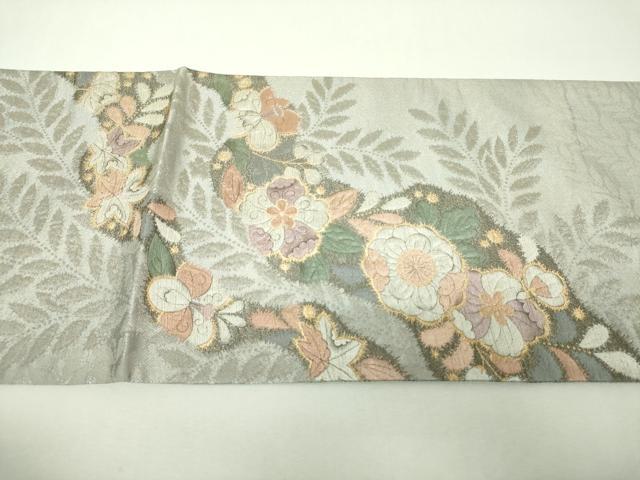 平和屋着物▼太鼓柄袋帯　辻が花　金銀糸　正絹　逸品　DABH9623ps