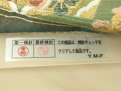 平和屋着物▼六通柄袋帯　正倉院花菱文　金糸　正絹　逸品　DABH9642ps