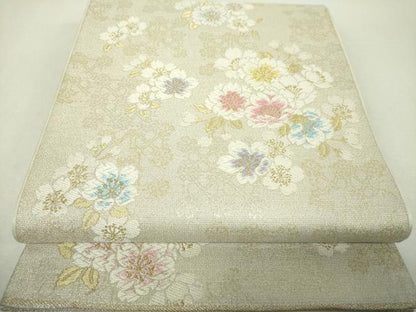 平和屋着物▼ファッションブランド　hiromichi nakano　ヒロミチナカノ　六通柄袋帯　舞桜　ラメ糸　金糸　正絹　逸品　DABH9661ps