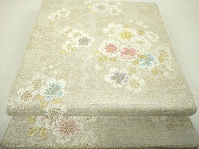 平和屋着物▼ファッションブランド　hiromichi nakano　ヒロミチナカノ　六通柄袋帯　舞桜　ラメ糸　金糸　正絹　逸品　DABH9661ps