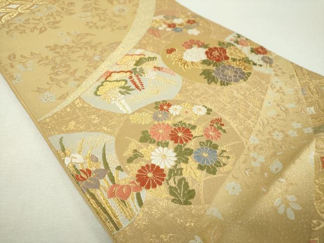 平和屋着物▼六通柄袋帯　唐織　古都　金銀糸　正絹　逸品　DABH9672ps