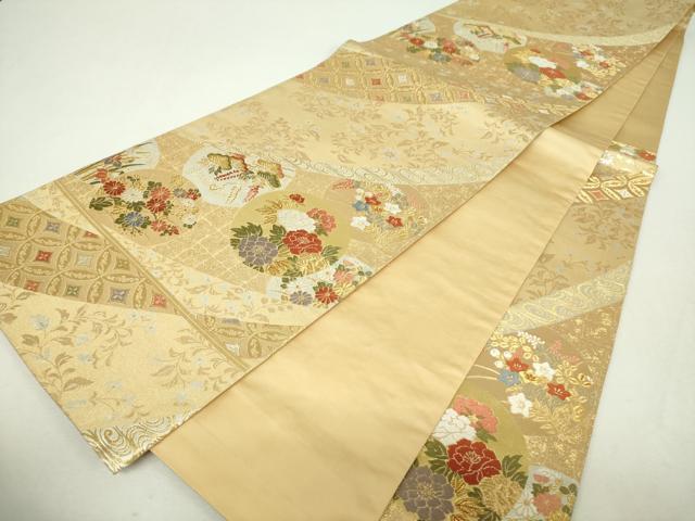 平和屋着物▼六通柄袋帯　唐織　古都　金銀糸　正絹　逸品　DABH9672ps