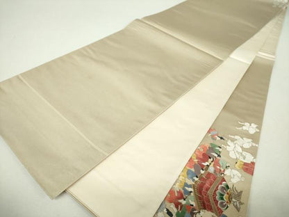 平和屋着物▼太鼓柄袋帯　総刺繍　御神輿　祭　金銀糸　正絹　逸品　未使用　DABH9682ps