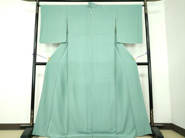平和屋着物●上質な色無地　青磁色　正絹　逸品　未使用　DABH9697ps