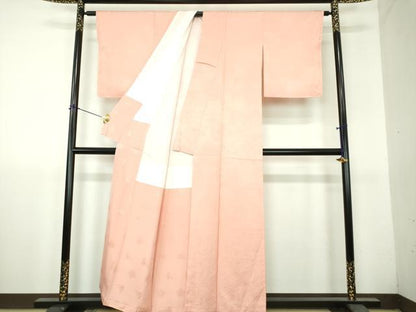 平和屋着物●上質な色無地　樹林地紋　洗柿色　正絹　逸品　未使用　DABH9704ps