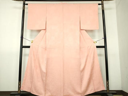 平和屋着物●上質な色無地　樹林地紋　洗柿色　正絹　逸品　未使用　DABH9704ps