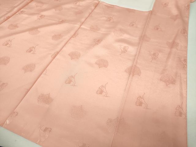平和屋着物●上質な色無地　樹林地紋　洗柿色　正絹　逸品　未使用　DABH9704ps