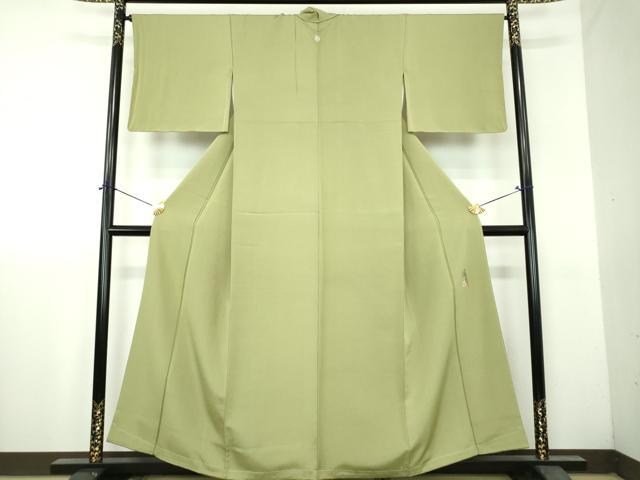 平和屋着物●染師　故・山代谷隆監修　色無地　柳茶色　正絹　逸品　DABH9706ps