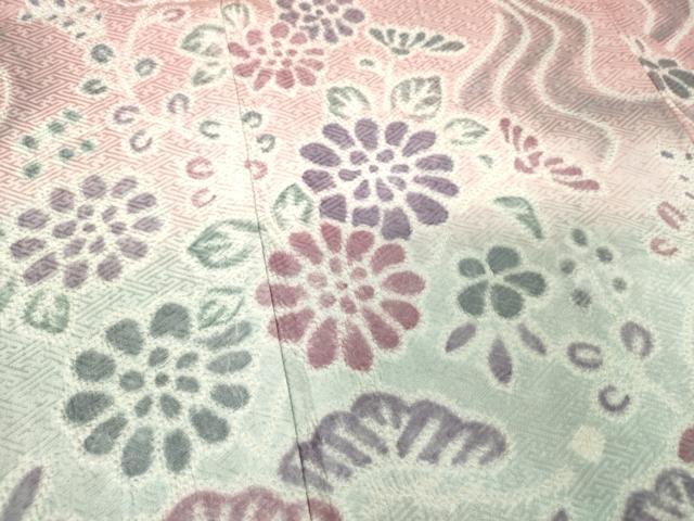 平和屋着物●名門　藤娘きぬたや・総絞り　訪問着　流水花文　正絹　逸品　未使用　DABH9708ps