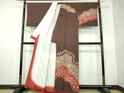 平和屋着物●訪問着　絞り　辻が花　正絹　逸品　DABH9710ps
