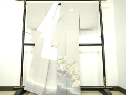 平和屋着物●本場加賀友禅作家　杉浦伸　色留袖　水辺風景花文　滝　暈し染め　正絹　逸品　DABH9711ps
