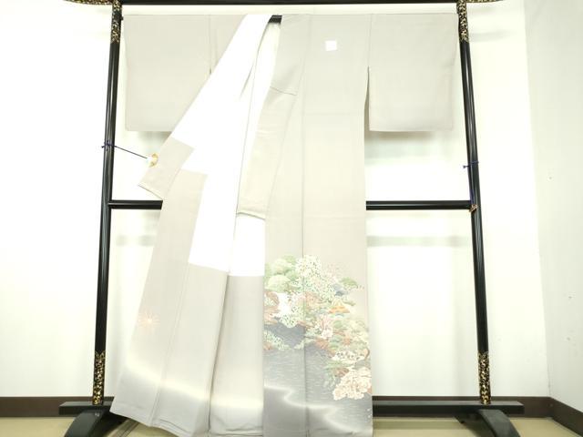 平和屋着物●本場加賀友禅作家　杉浦伸　色留袖　水辺風景花文　滝　暈し染め　正絹　逸品　DABH9711ps
