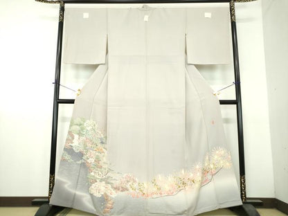 平和屋着物●本場加賀友禅作家　杉浦伸　色留袖　水辺風景花文　滝　暈し染め　正絹　逸品　DABH9711ps