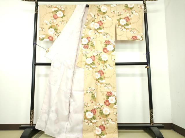 平和屋着物●小紋　雪輪花文　洗える着物　DABH9718ps