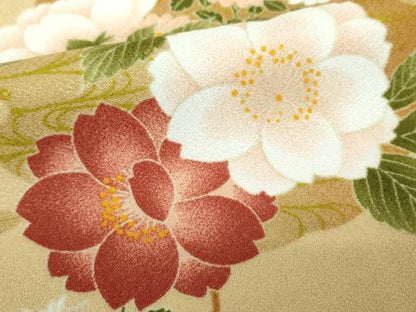 平和屋着物●小紋　雪輪花文　洗える着物　DABH9718ps