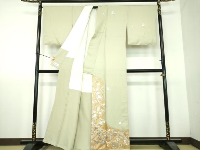 平和屋着物●訪問着　作家物　枝花文　金彩　やまと誂製　正絹　逸品　DABH9721ps
