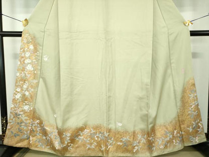 平和屋着物●訪問着　作家物　枝花文　金彩　やまと誂製　正絹　逸品　DABH9721ps