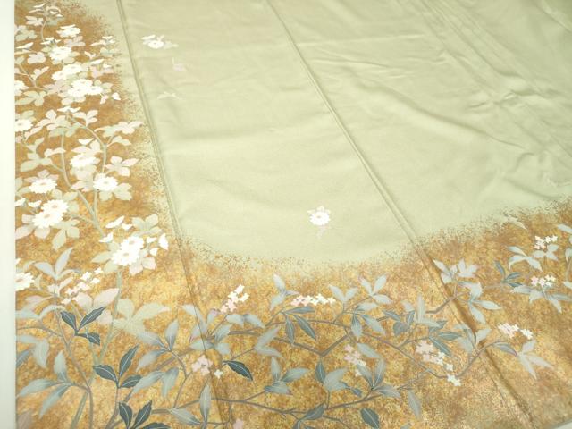 平和屋着物●訪問着　作家物　枝花文　金彩　やまと誂製　正絹　逸品　DABH9721ps